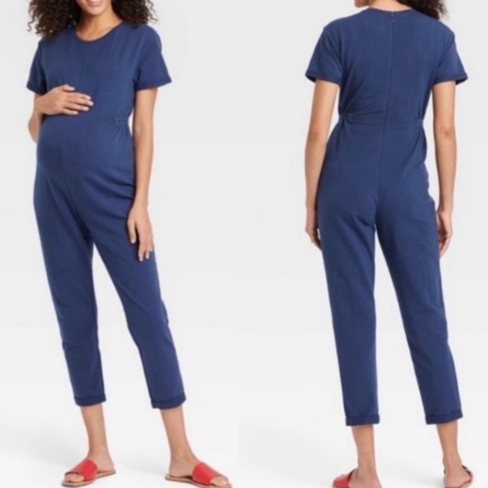 The Nines by HATCH BLue FRENCH TERRY Maternity Jumpsuit Romper | NWT | Size: S - Picture 15 of 15